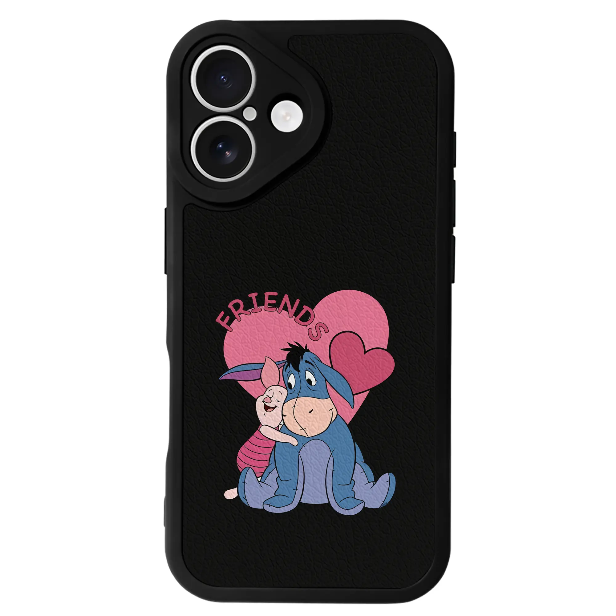 プーさん グッズ イーヨー - IPhone 16シリーズ対応 ・ シリコンスマホケース ・ レザー調 ・ 高精度フィット ・ 耐衝撃 ・ ワイヤレス充電対応 ・ 精密カット